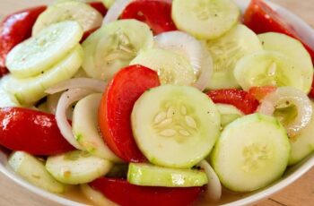 Cucumbers Onions And Tomatoes Salad