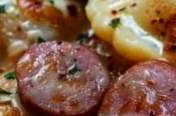 Crockpot Pierogi Casserole with Kielbasa