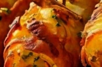 Potato and Chicken Patties with Creamy Mushroom Sauce