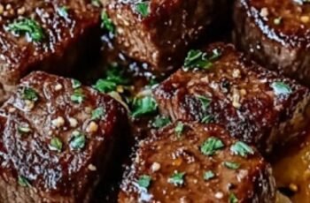 Garlic Butter Steak Bites and Creamy Mashed Potatoes