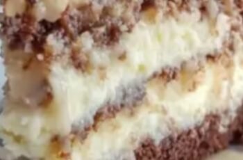 White German Chocolate Cake with a Cheesecake Center