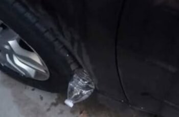 If You See a Plastic Bottle on Your Tire, This Is What It Might Mean
