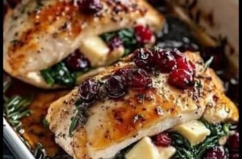 Cranberry & Spinach Stuffed Chicken Breasts with Brie