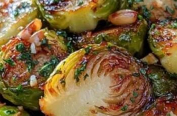 Honey Garlic Roasted Brussels Sprouts